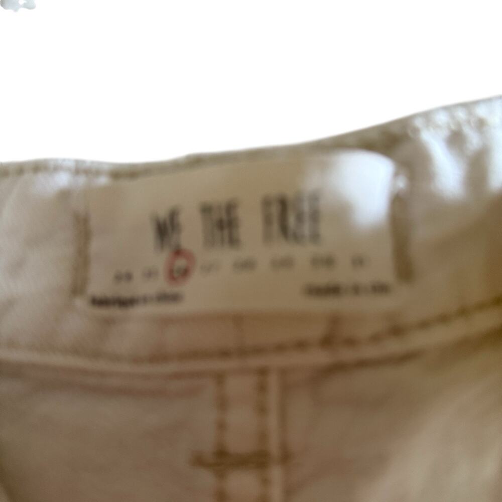 Free People Wide Leg High Waist Capris Pants Raw Hem Off White Cream Size 28 - Picture 10 of 10